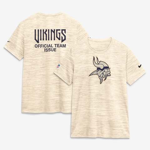Women's Nike Natural Minnesota Vikings 2026 Rivalries Collection Sideline Velocity Dri-FIT T-Shirt