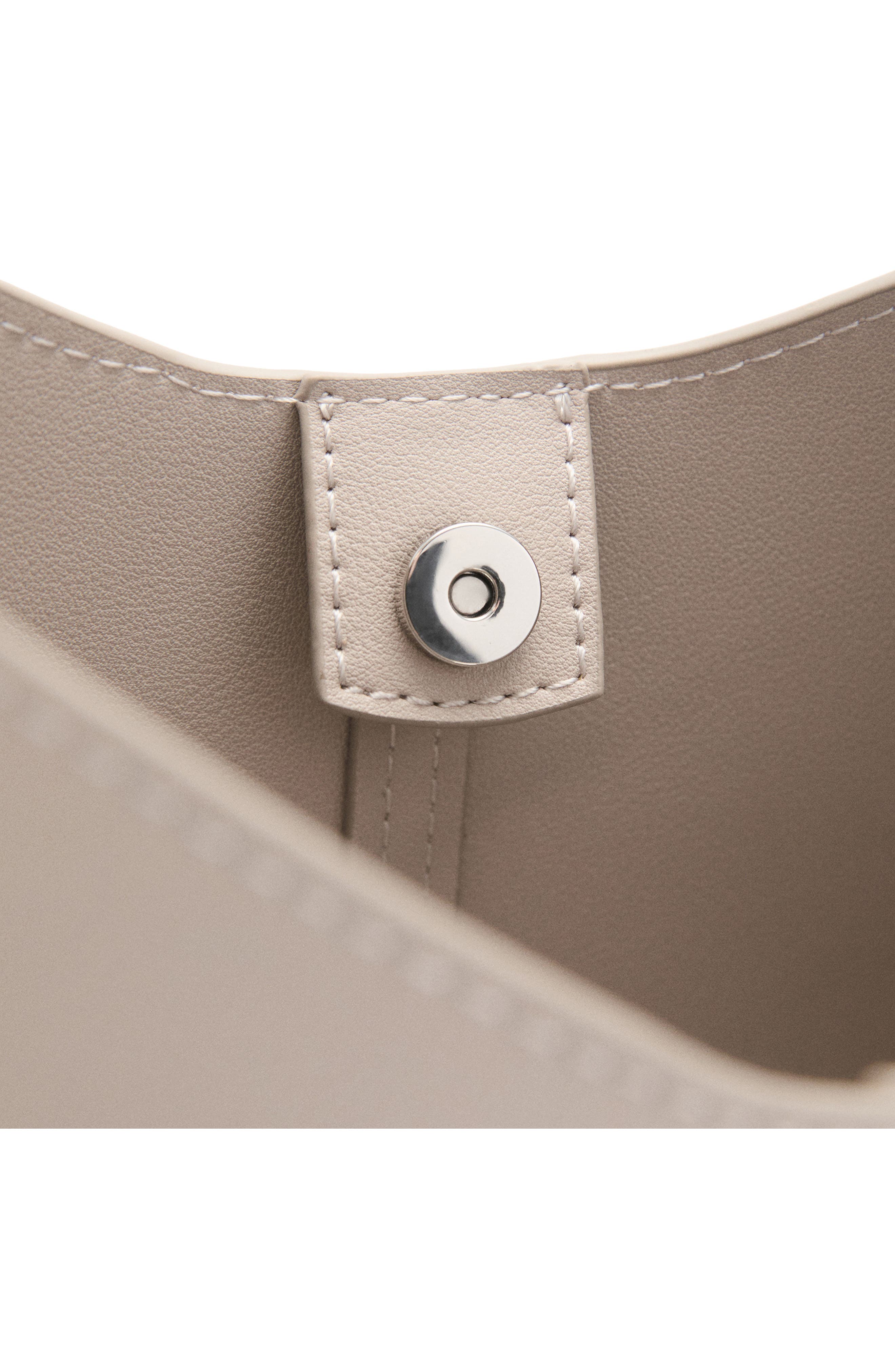 Faux Leather Shopping Tote, Alternate, color, LIGHT/ PASTEL GREY