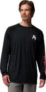 Columbia Men's Columbia Black Georgia Bulldogs Terminal Tackle Omni-Shade Raglan Long Sleeve T-Shirt