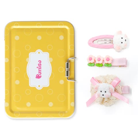 3pc Hair Clip Set - Puppy Blossom Pals