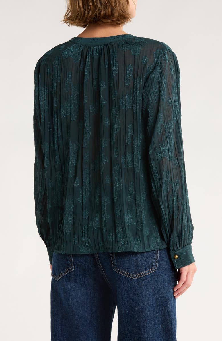 Melrose and Market Jacquard Boho Top, Alternate, color, Green Gables