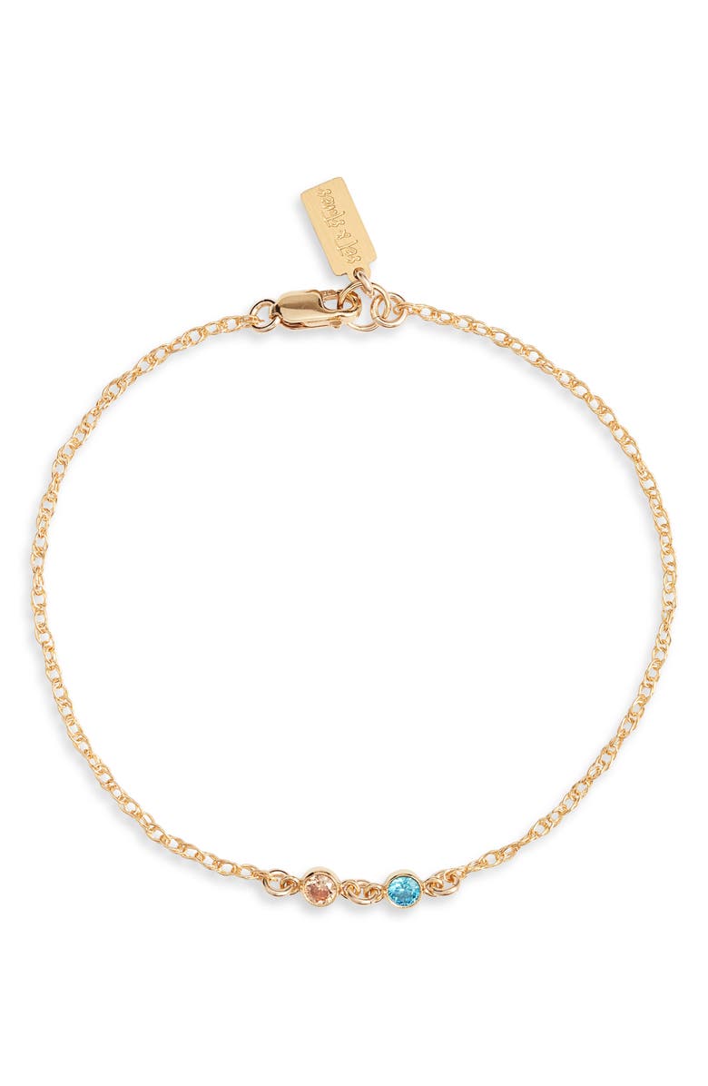 Set & Stones Multi Birthstone Bracelet, Main, color, Gold / 2 Charms