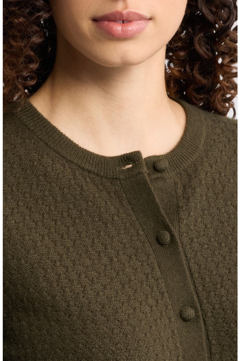 The Honeycomb Cashmere Cardigan, Alternate, color, DEEP OLIVE