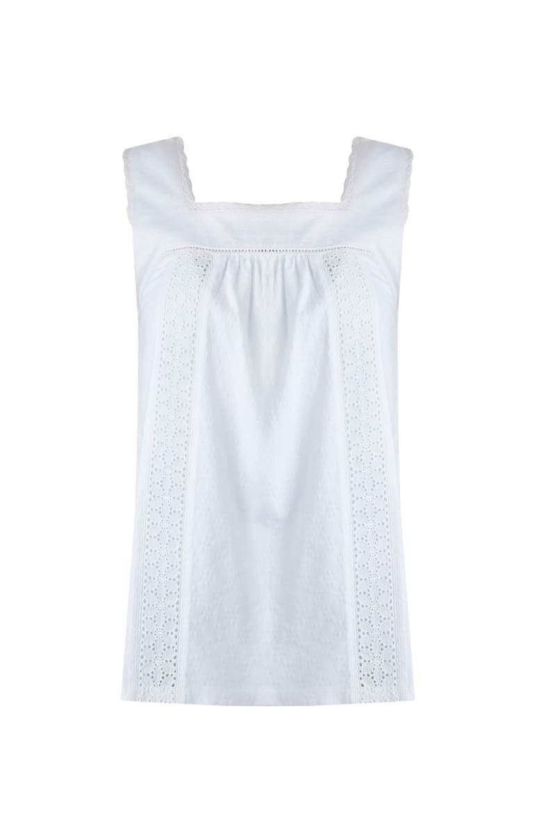 Chelle Square Neck Jersey Vest, Alternate, color, White