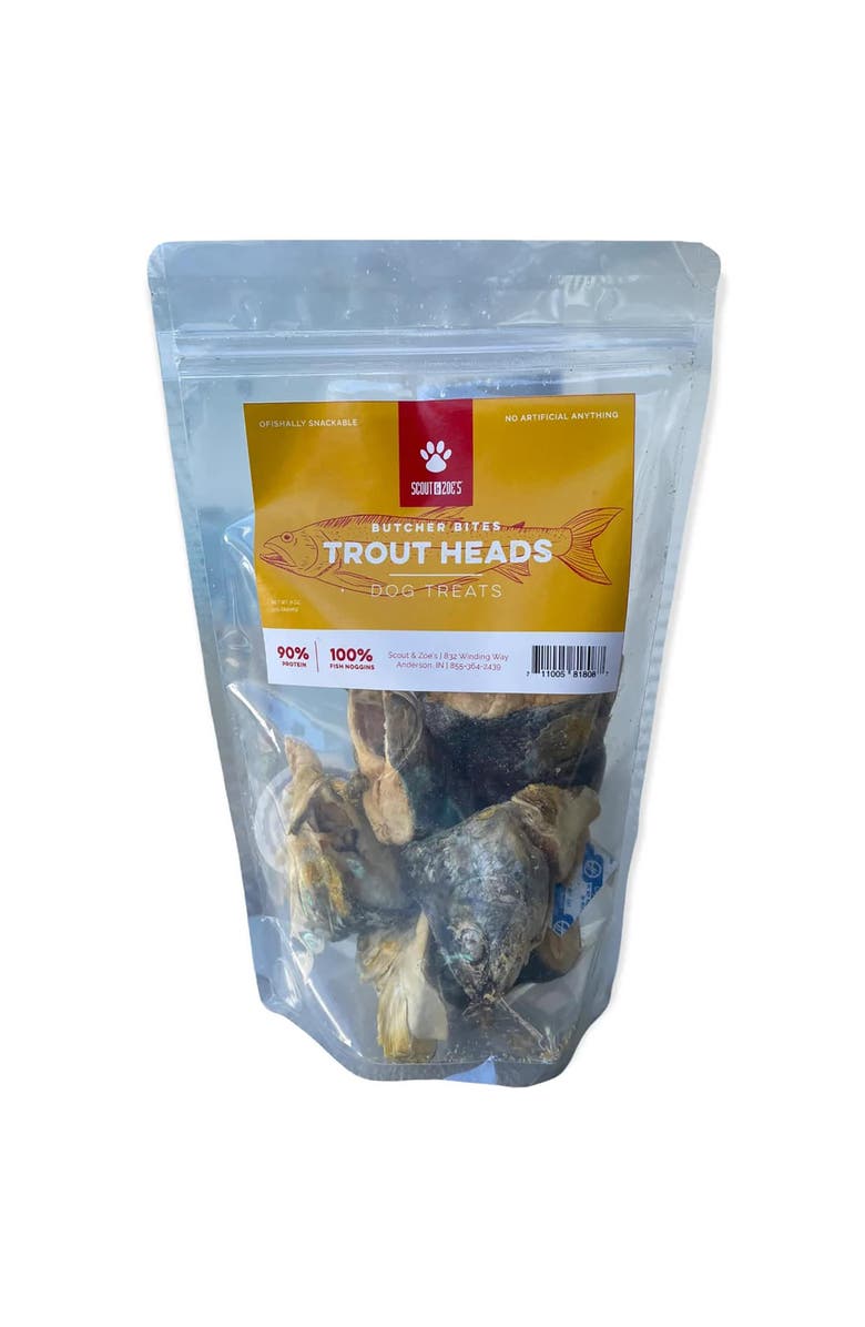 Scout & Zoe's Trout Heads, 6oz Dog & Cat Treats, Freeze Dried Fish, Crunchy, Main, color, Multicolored