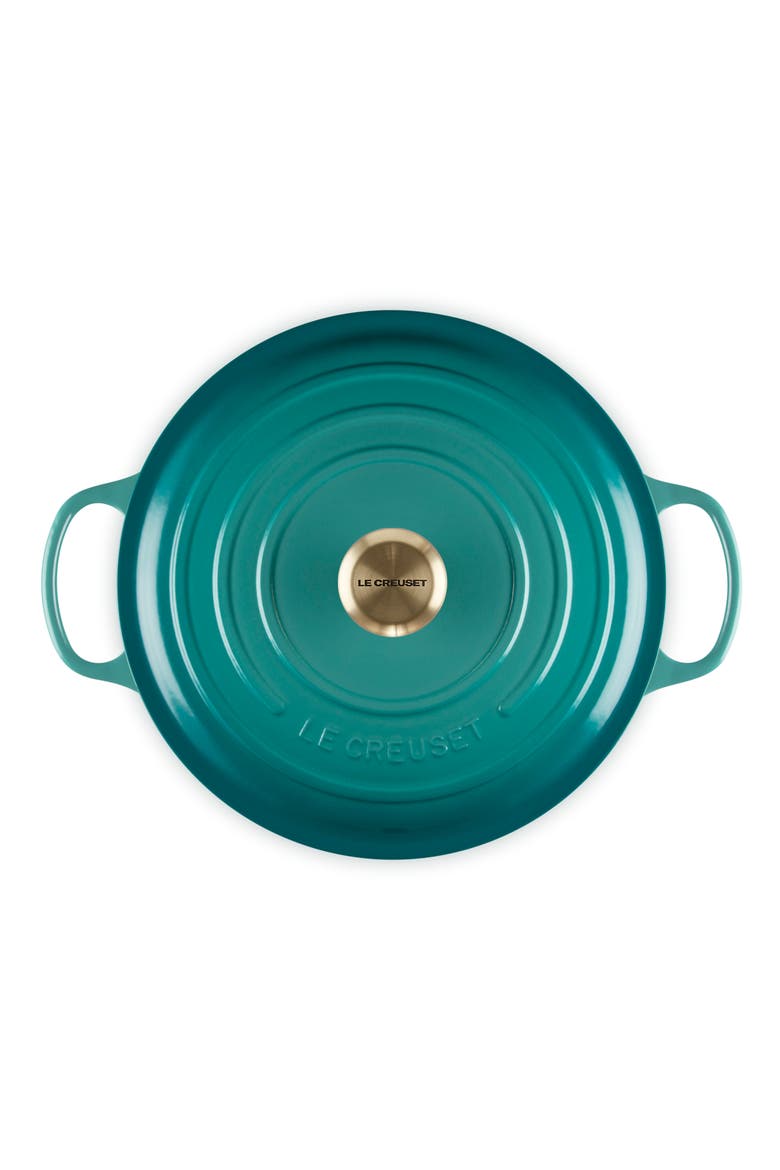 Signature 7.25-Quart Round Enamel Cast Iron Dutch Oven, Alternate, color, RIVIERA