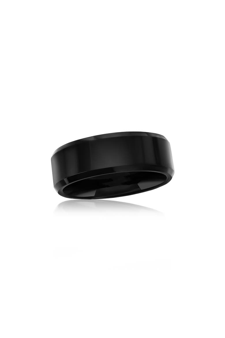 Men's Tungsten Band Ring, Main, color, BLACK