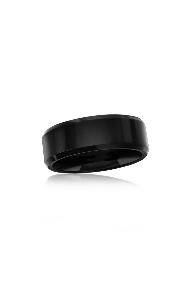 BLACKJACK Men's Tungsten Band Ring, Main, color, Black