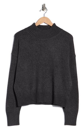 Truth Mock Neck Pullover Sweater In Black