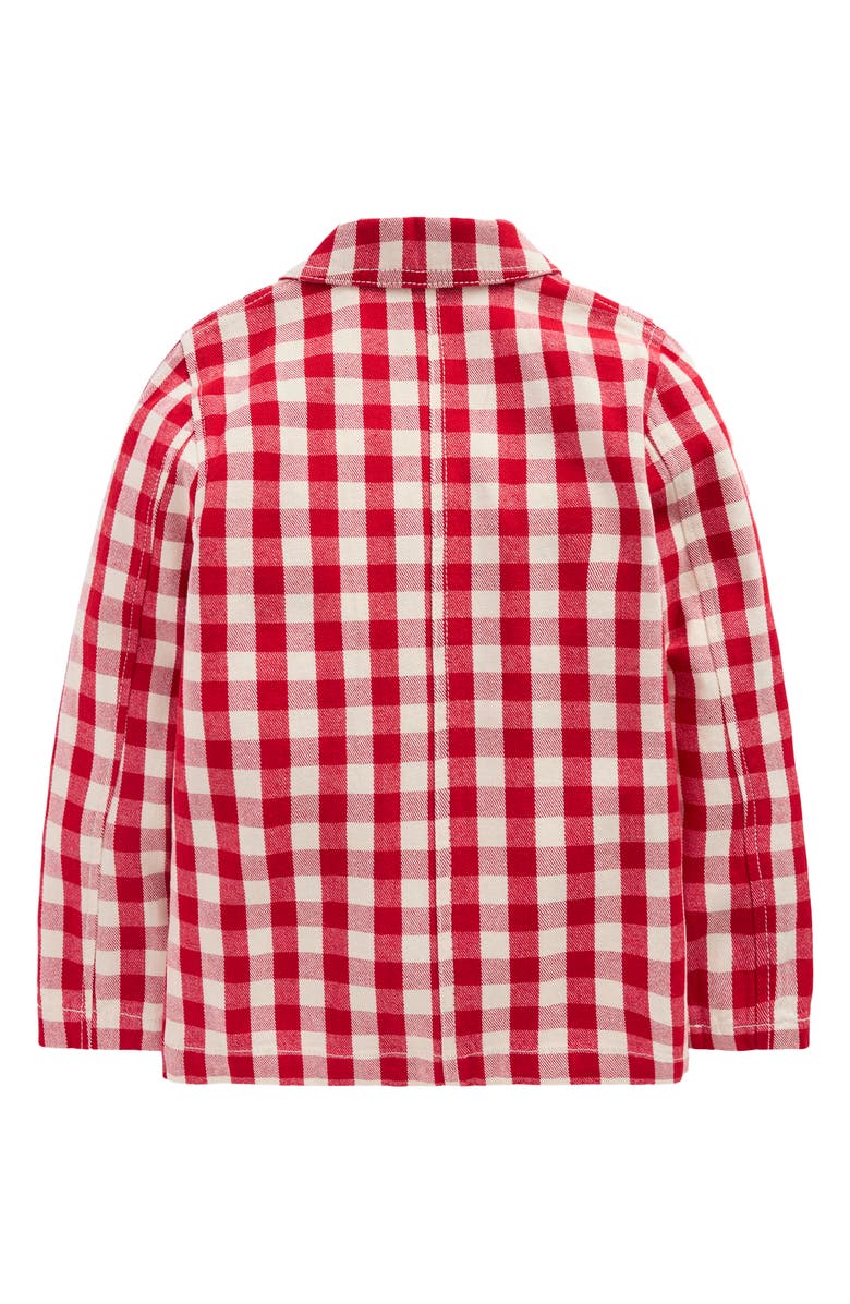 Mini Boden Kids' Gingham Canvas Chore Jacket, Alternate, color, Red Gingham