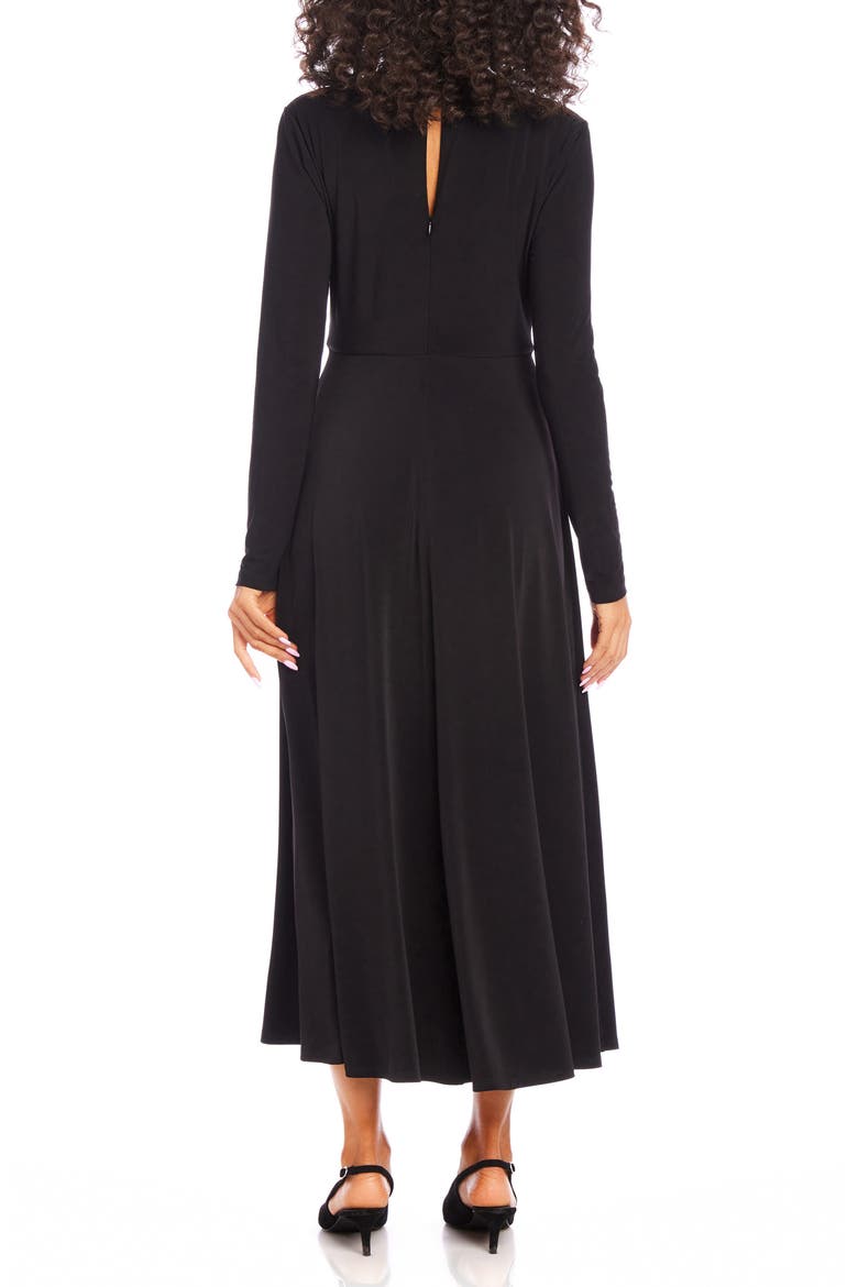 Monroe Travel Jersey Long Sleeve Midi Dress, Alternate, color, BLACK