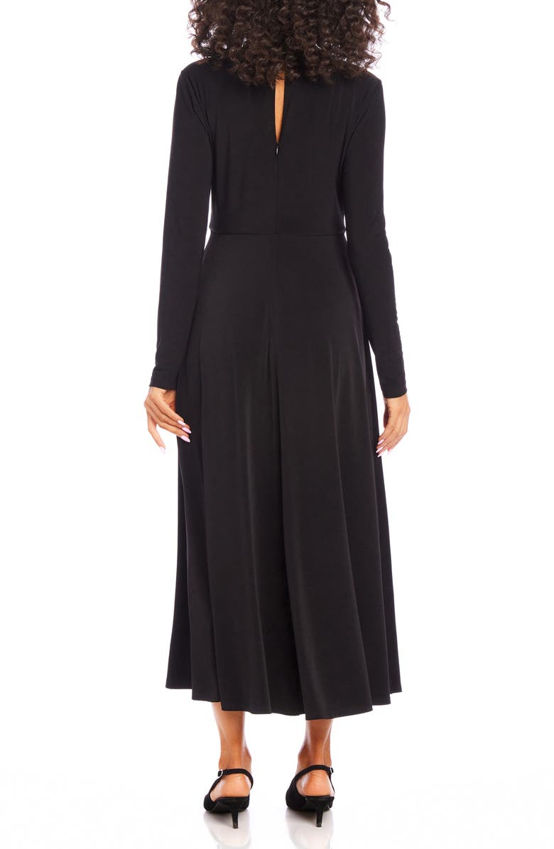 Karen Kane Monroe Travel Jersey Long Sleeve Midi Dress, Alternate, color, Black