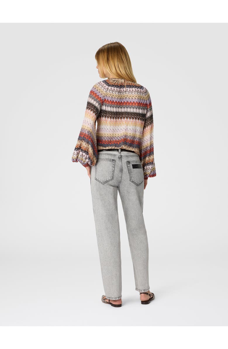 Missoni Long Sleeve Blouse In Lace, Alternate, color, Red & Blue