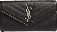 Saint Laurent Matelassé Leather Envelope Wallet