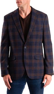 SAVILE ROW CO Navy Plaid Sport Coat