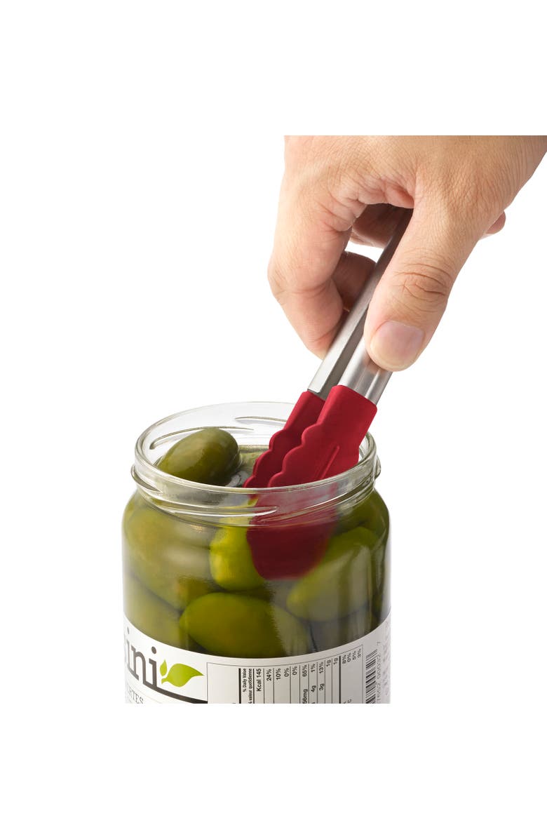 CUISIPRO Silicone Mini Tongs, Alternate, color, Red