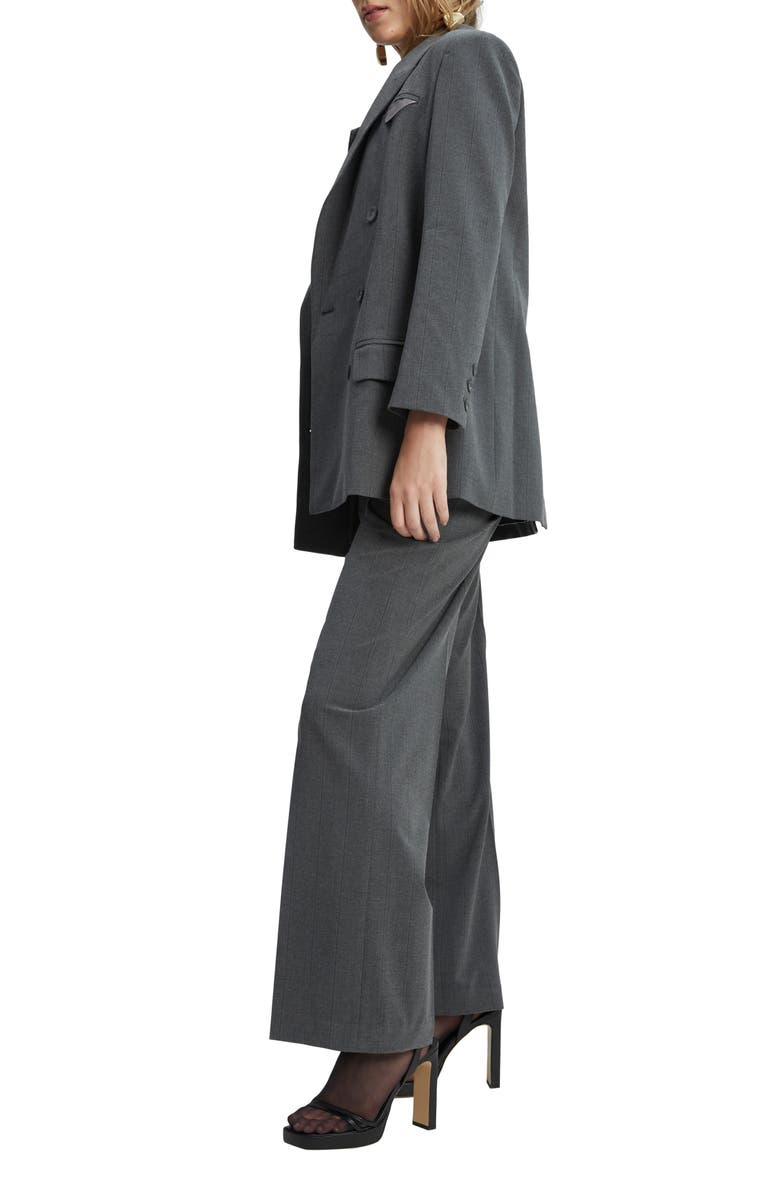 Bardot Classic Peaked Lapel Pinstripe Blazer, Alternate, color, Grey Stripe