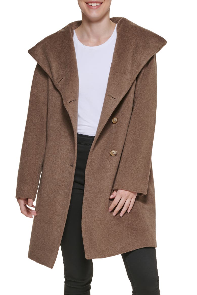 Hooded Coat, Main, color, DARK TAUPE