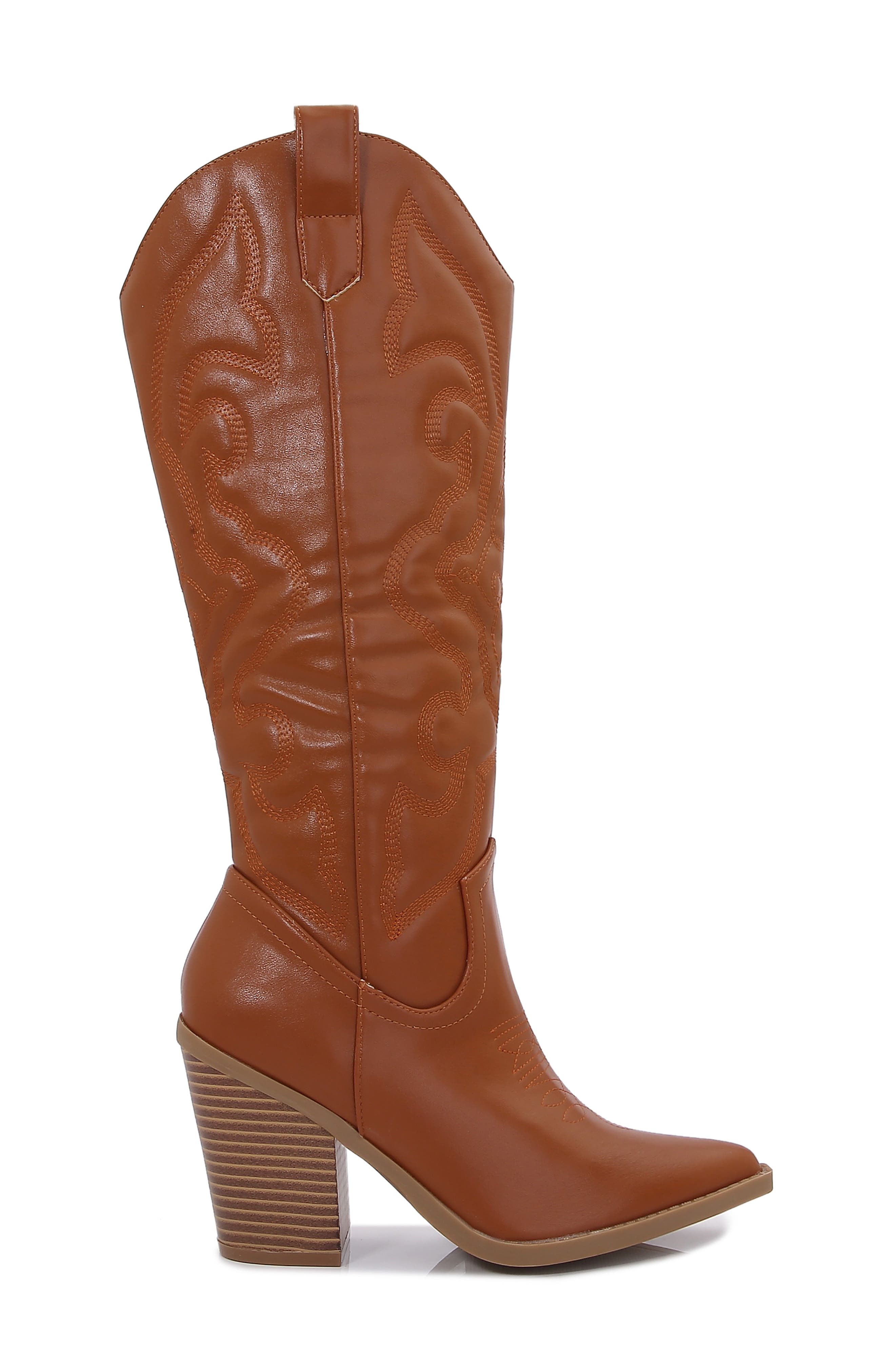BERNESS Metallic Quilted Cowboy Boot, Alternate, color, Camel