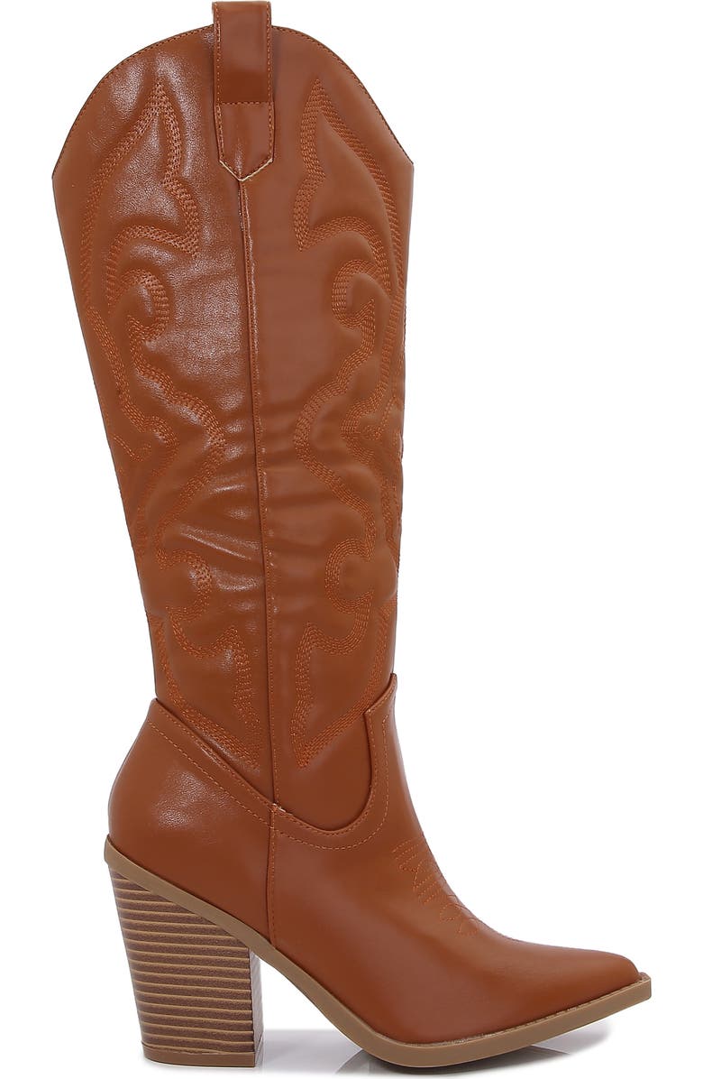 BERNESS Metallic Quilted Cowboy Boot, Alternate, color, Camel