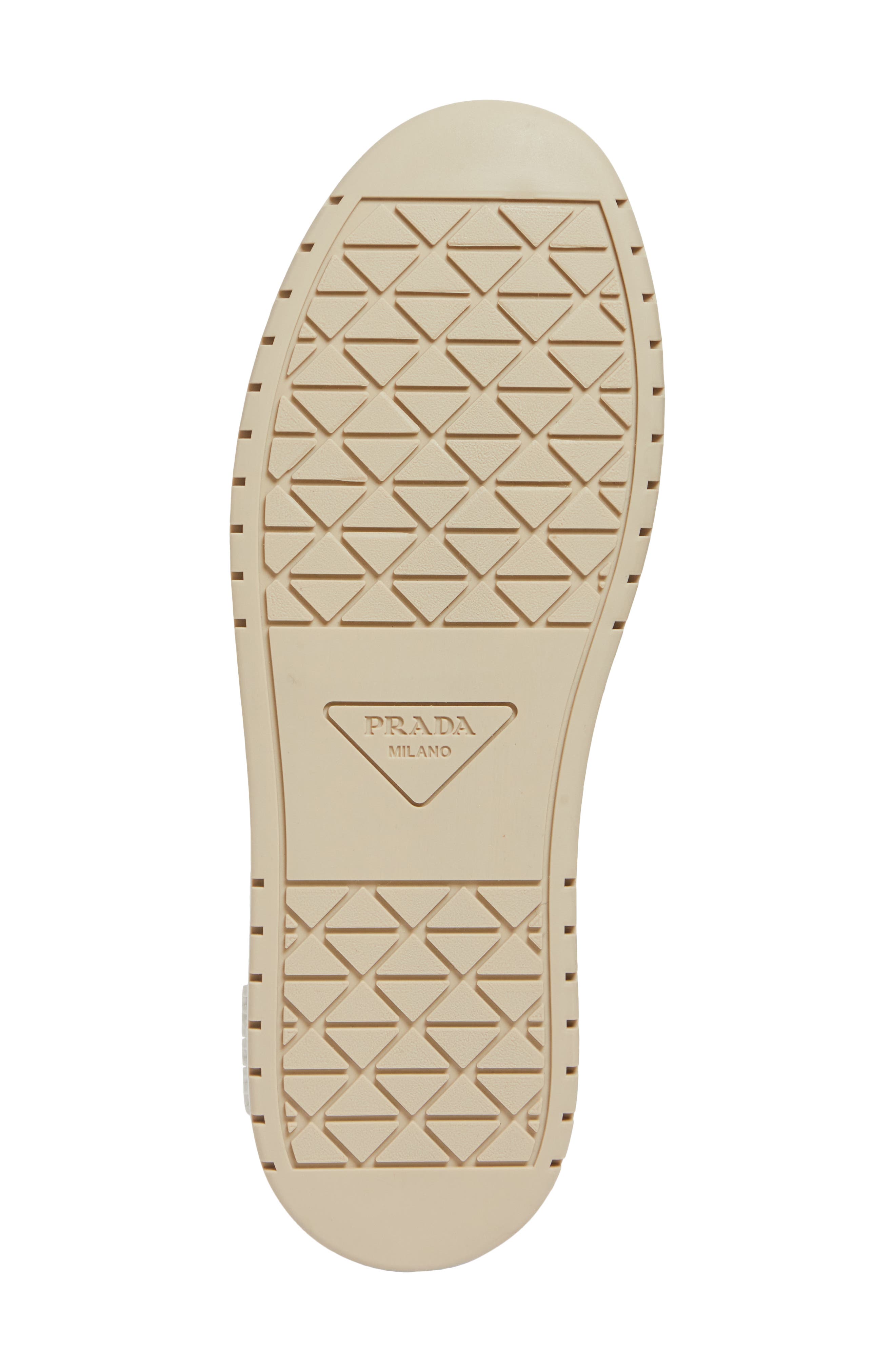 Prada Downtown Logo Low Top Sneaker, Alternate, color, Bianco/ Deserto