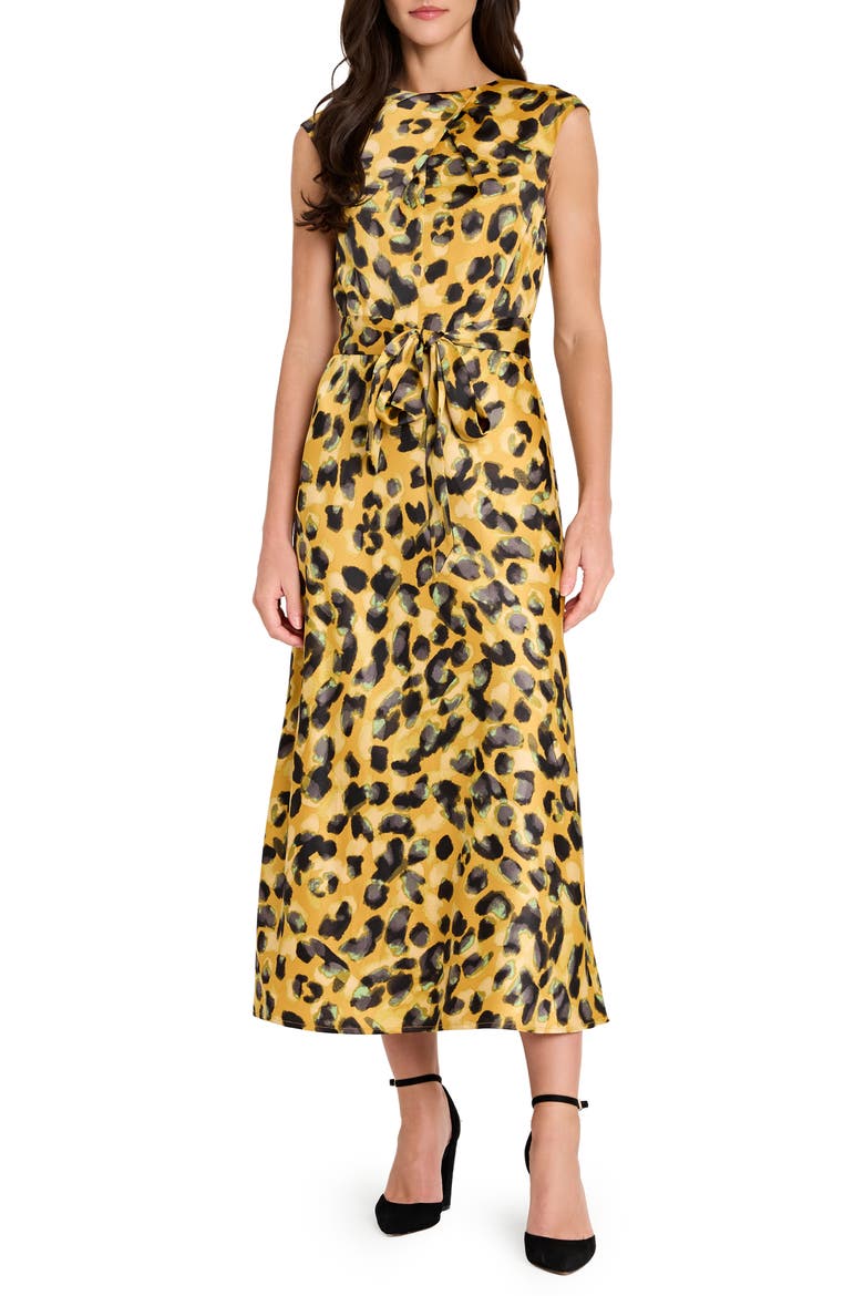 Belted Sleeveless Midi Dress, Main, color, GINGER SAPHIRE