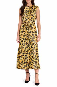 Tahari ASL Belted Sleeveless Midi Dress