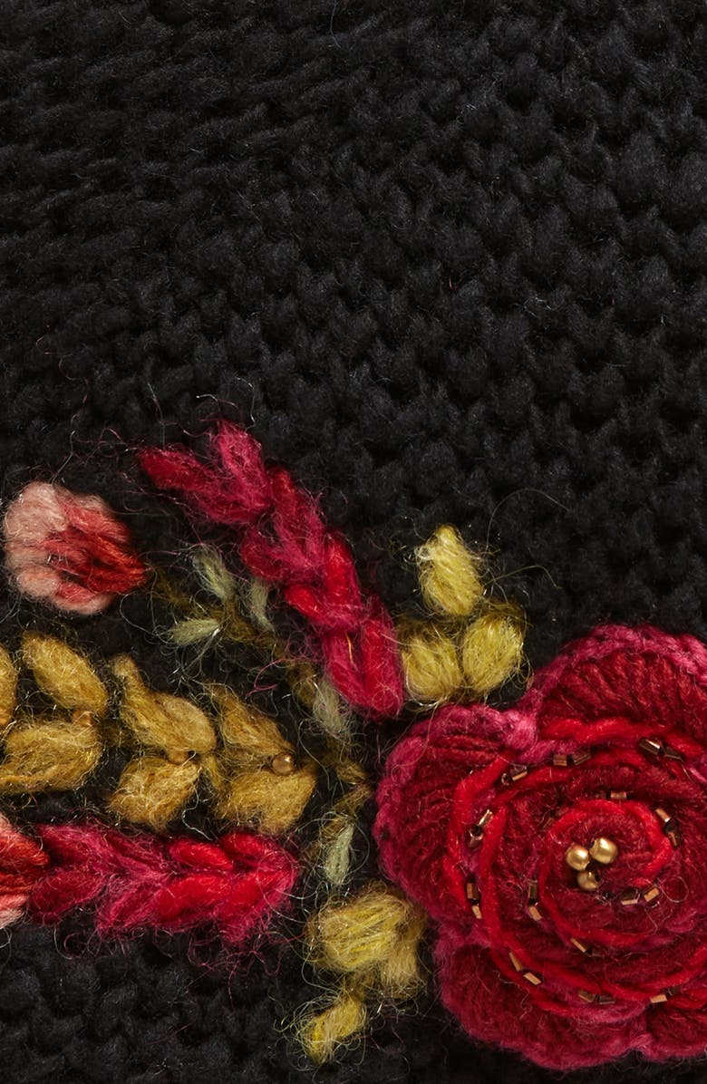 FRENCH KNOT Josephine Wool Cloche, Alternate, color, Black