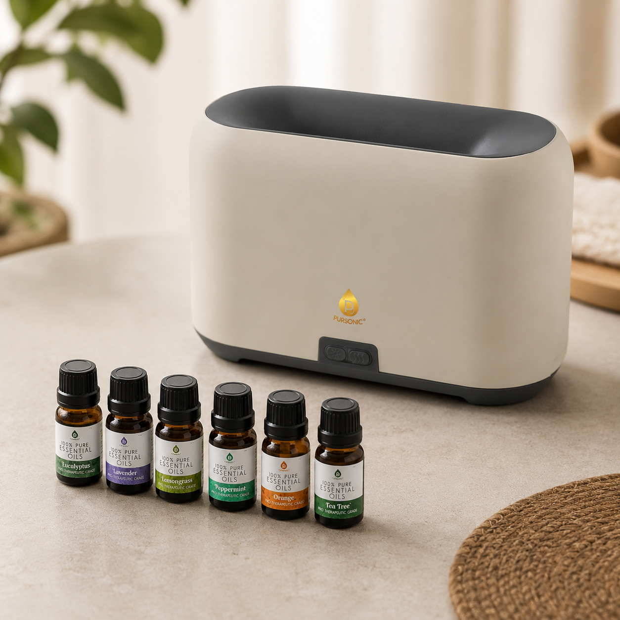 PURSONIC FlameGlow Diffuser & 6-Pack Essential Oils | Nordstrom