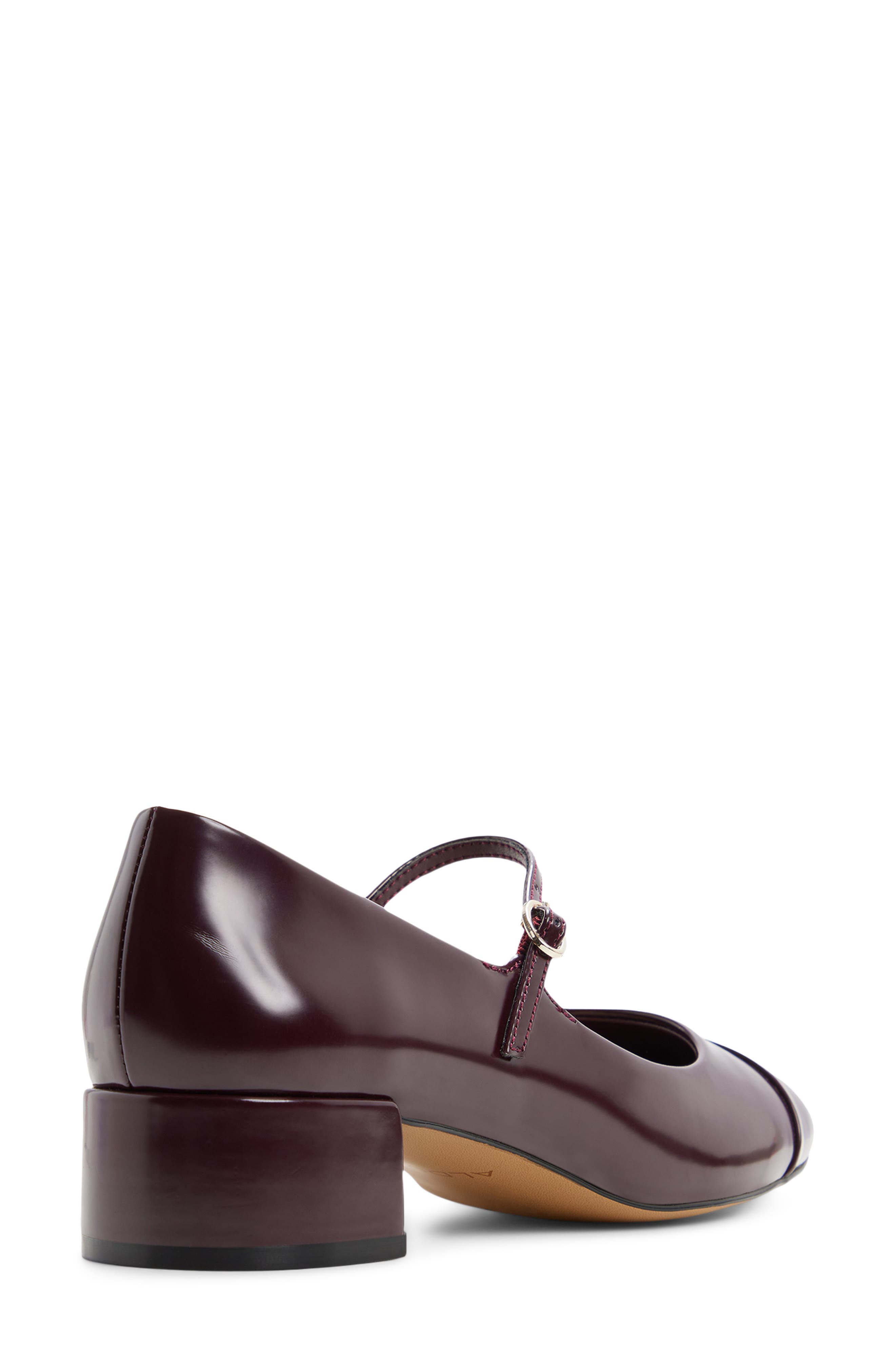 ALDO Decima Mary Jane Cap Toe Pump, Alternate, color, Burgundy