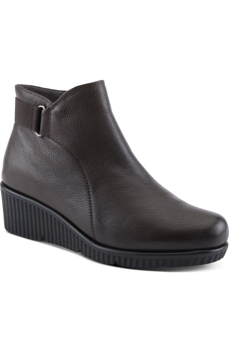 Spring Step Abruzzo Platform Wedge Bootie, Main, color, Dark Brown