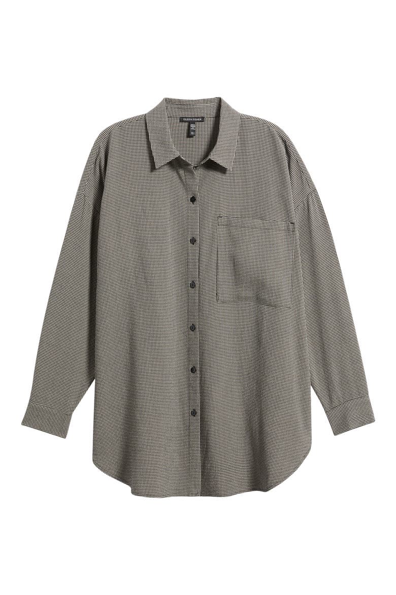 Classic Collar Organic Longline Button-Up Shirt, Alternate, color, CHALK