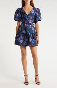 SUGARLIPS Nicole Floral Jacquard Minidress