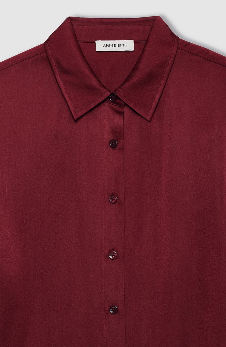 ANINE BING Amanda Shirt, Alternate, color, Cabernet