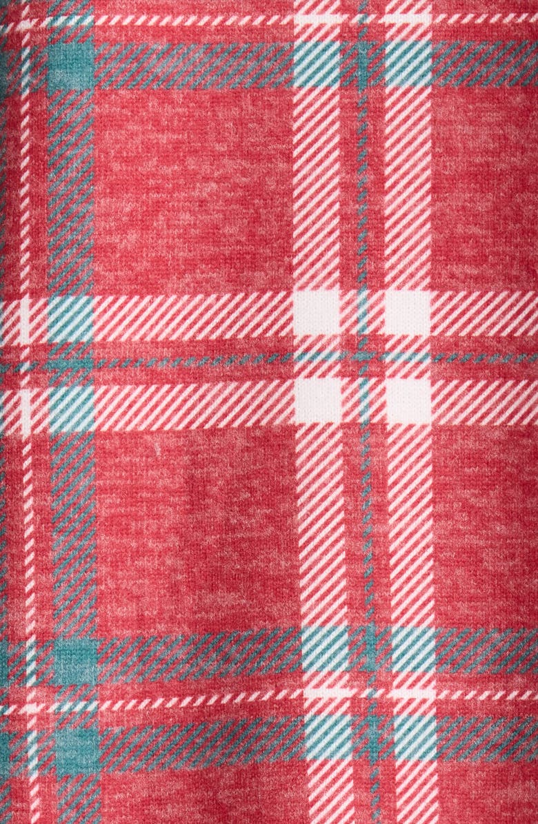 PJ Salvage Let's Get Toasty Plaid Peachy Jersey Pajamas, Alternate, color, Samba Red
