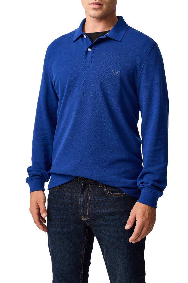 Gunn Piqué Polo, Main, color, DARK COBALT