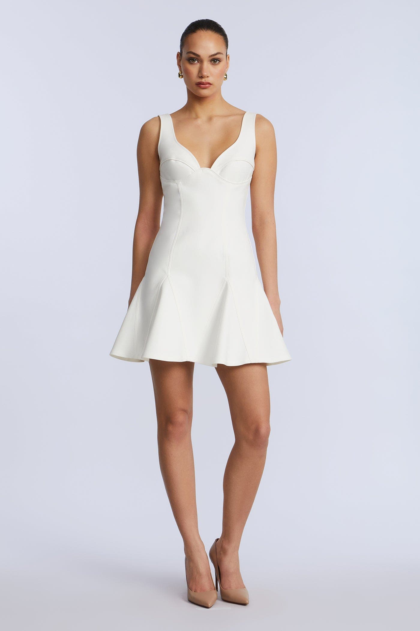 Solid Godet Dress