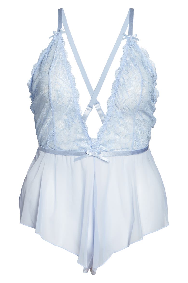 Lace Romper, Alternate, color, BRUNNERA BLUE