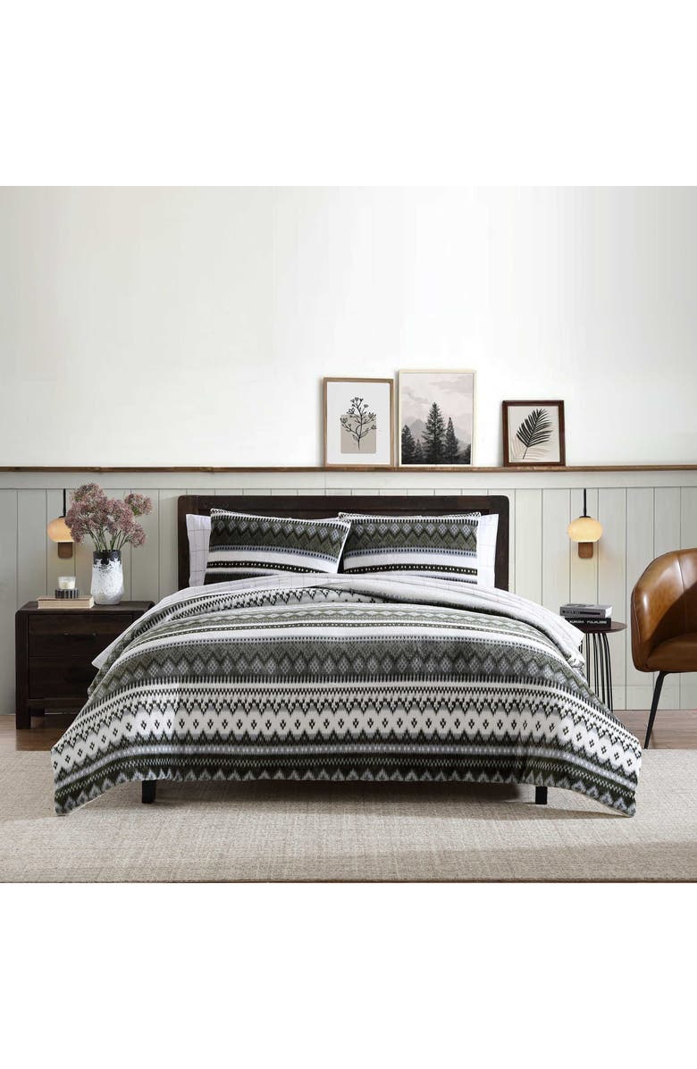 Eddie Bauer Shelton Fair Isle Comforter Set, Alternate, color, Dark Green