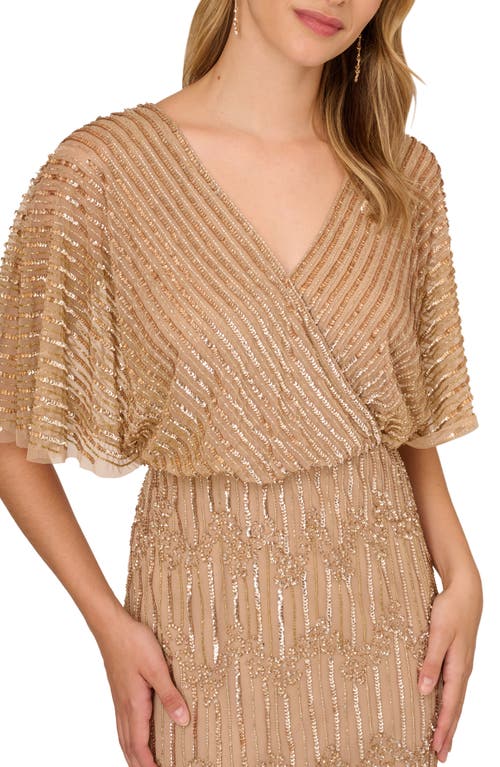 ADRIANNA PAPELL ADRIANNA PAPELL BEADED EVENING GOWN 