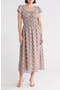 Short Sleeve Ruched Midi Dress