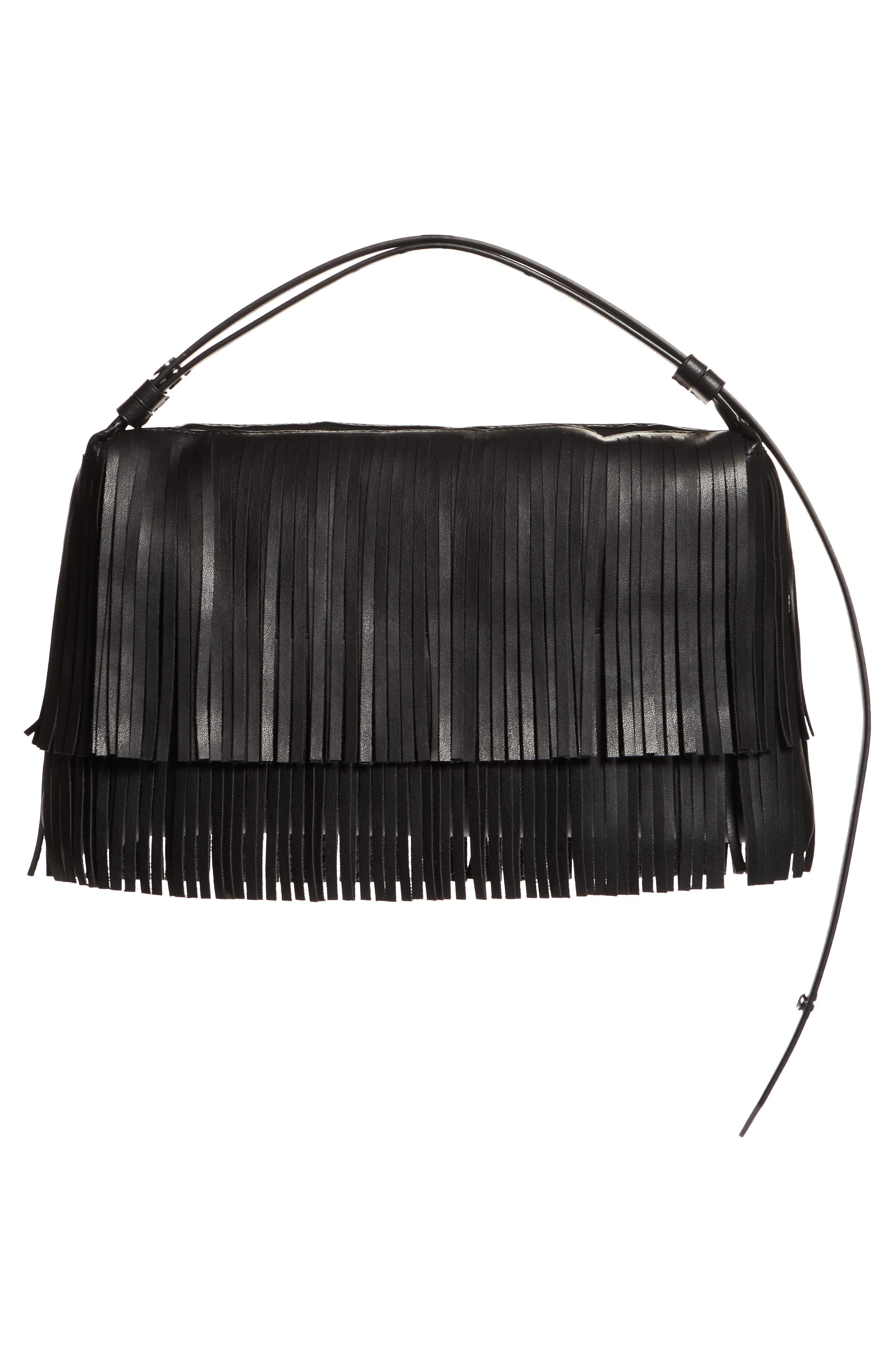 Simon Miller Puffin Fringe Convertible Faux Leather Bag, Alternate, color, 