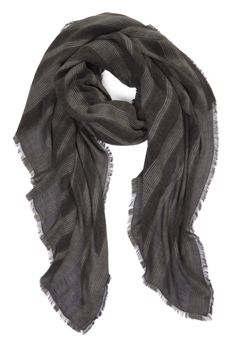 Stripe Scarf, Alternate, color, BLACK