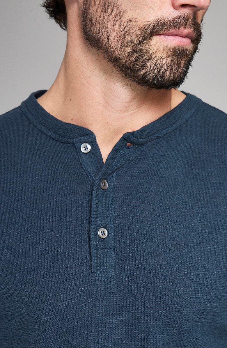 Billy Reid Slub Tuck Henley, Alternate, color, Carbon Blue