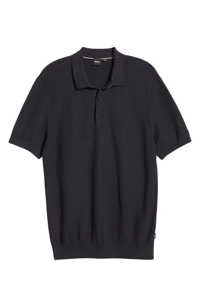BOSS Daremo Cotton Blend Polo Sweater, Alternate, color, Dark Blue