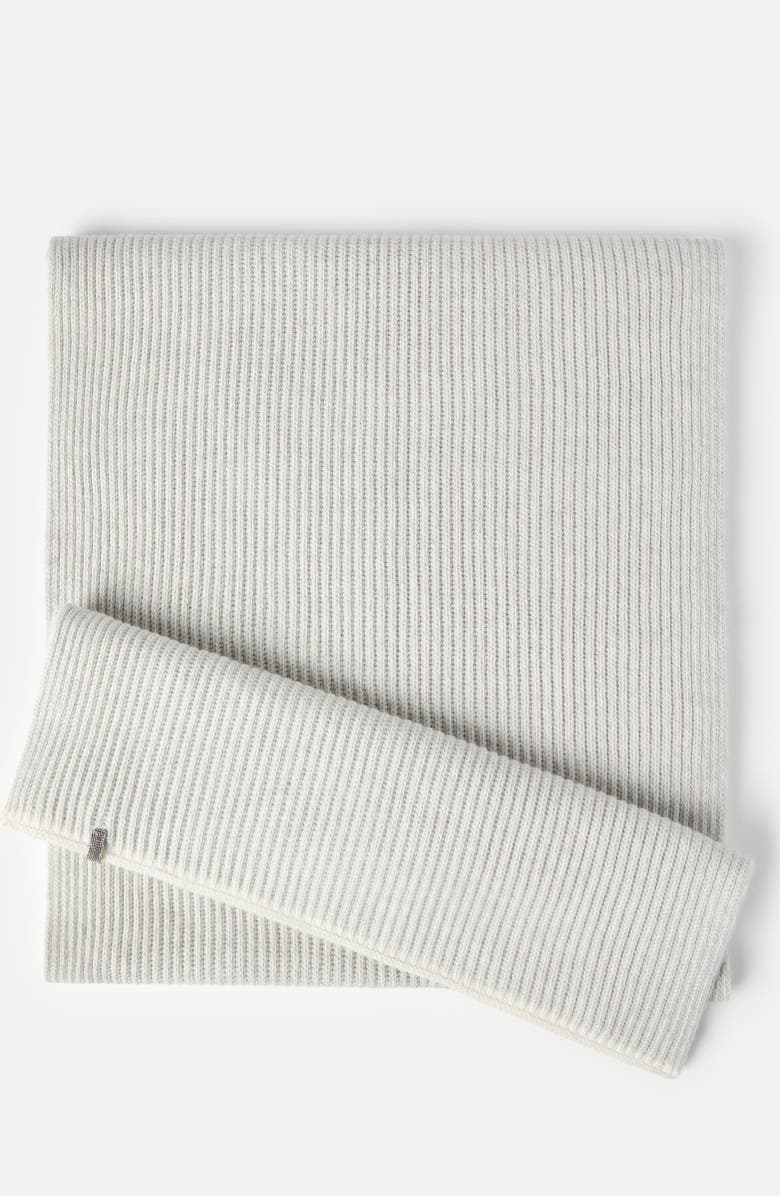 Brunello Cucinelli Knit scarf, Alternate, color, Light Grey
