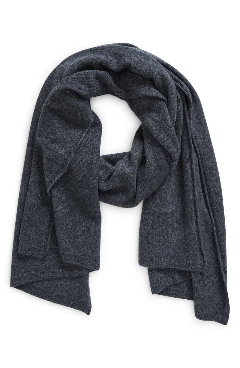 Nordstrom Cashmere Scarf, Alternate, color, Charcoal Grey Heather