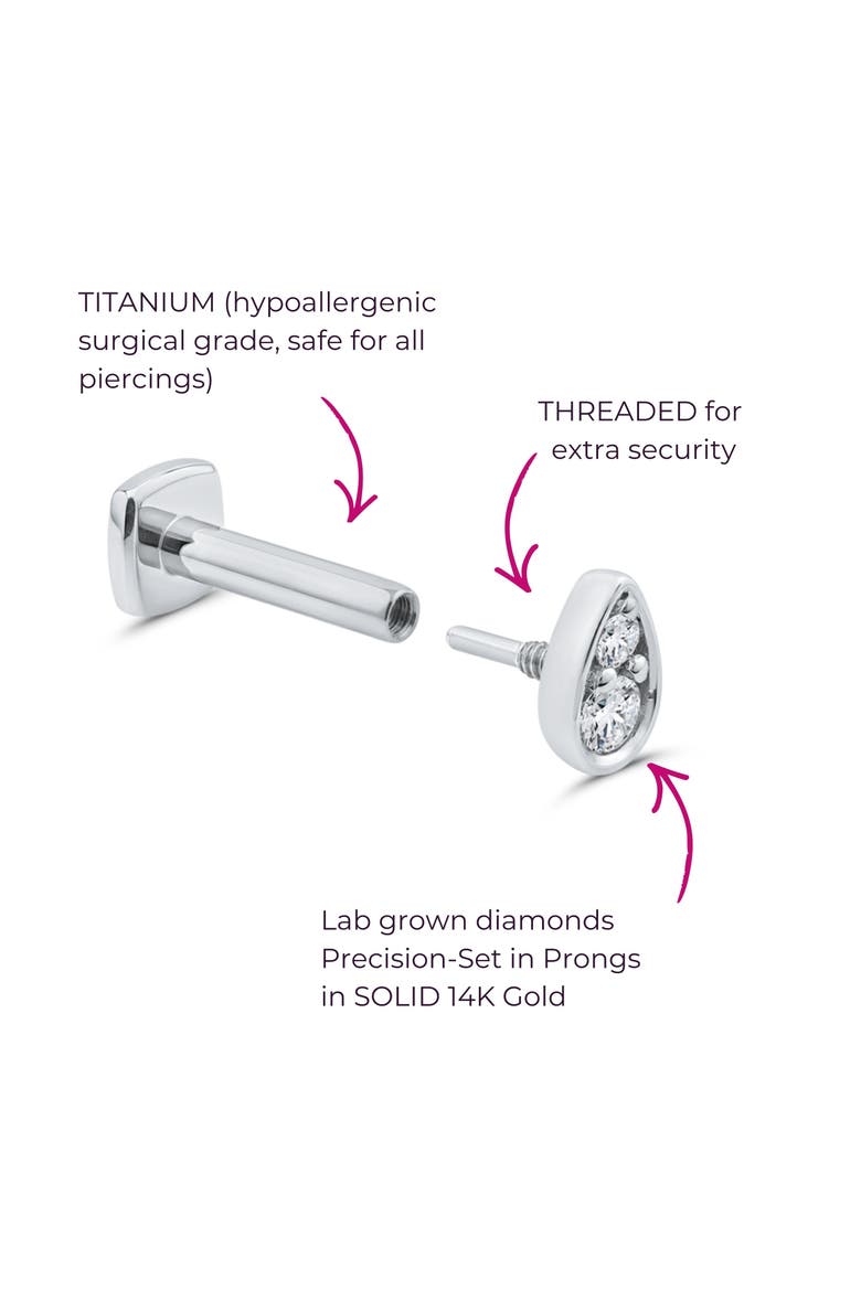 Perfect-Pear Flat Back Stud, Alternate, color, White Gold