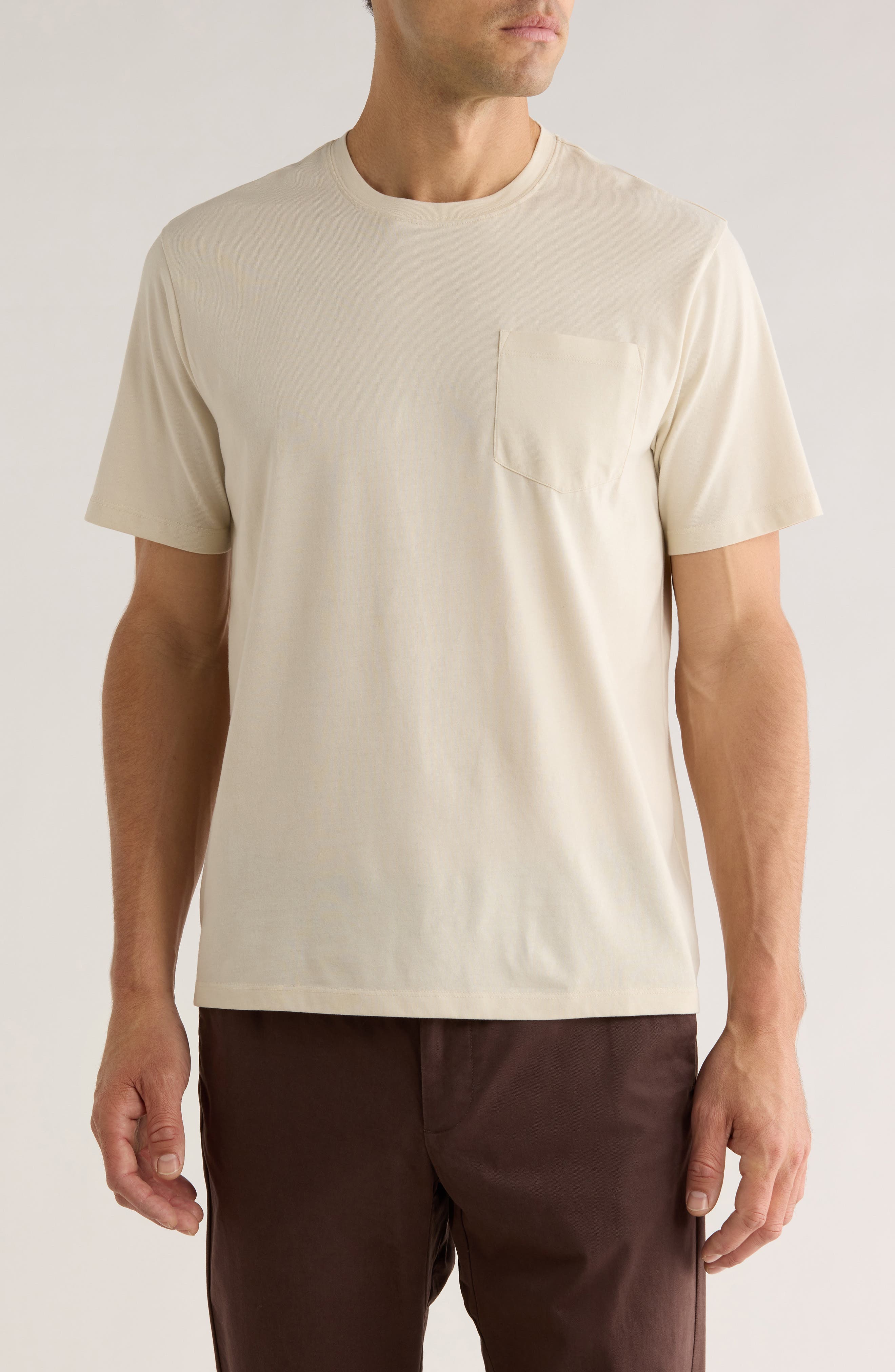 14th & Union Peached Jersey Pocket T-shirt In Neutral