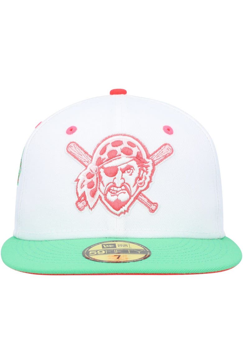 Men's New Era White/Green Pittsburgh Pirates  Watermelon Lolli 59FIFTY Fitted Hat, Alternate, color, White